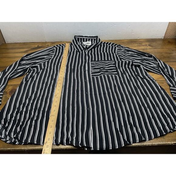 Savanna Jane Tunic Top Women Size 3X Black White Striped Blouse NWT - Picture 5 of 10